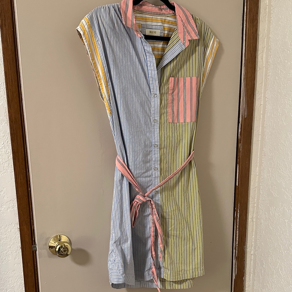 Anthropologie Striped Multi-Color Midi Dress